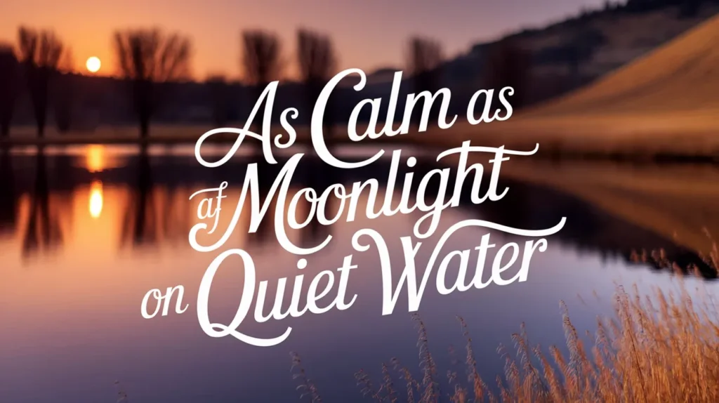 As Calm as Moonlight on Quiet Water