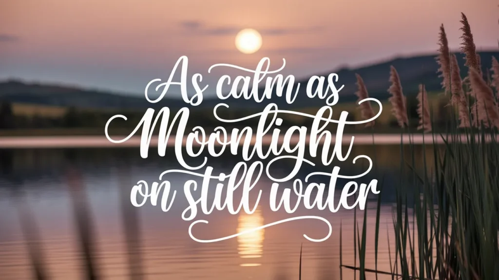 As calm as moonlight on still water