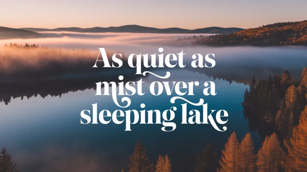 As quiet as mist over a sleeping lake