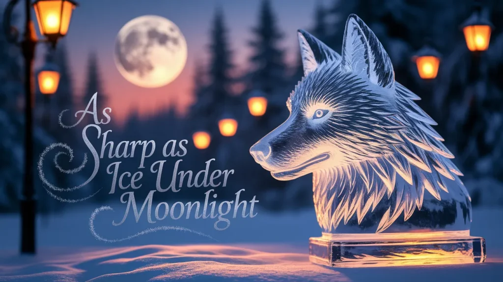 As sharp as ice under moonlight