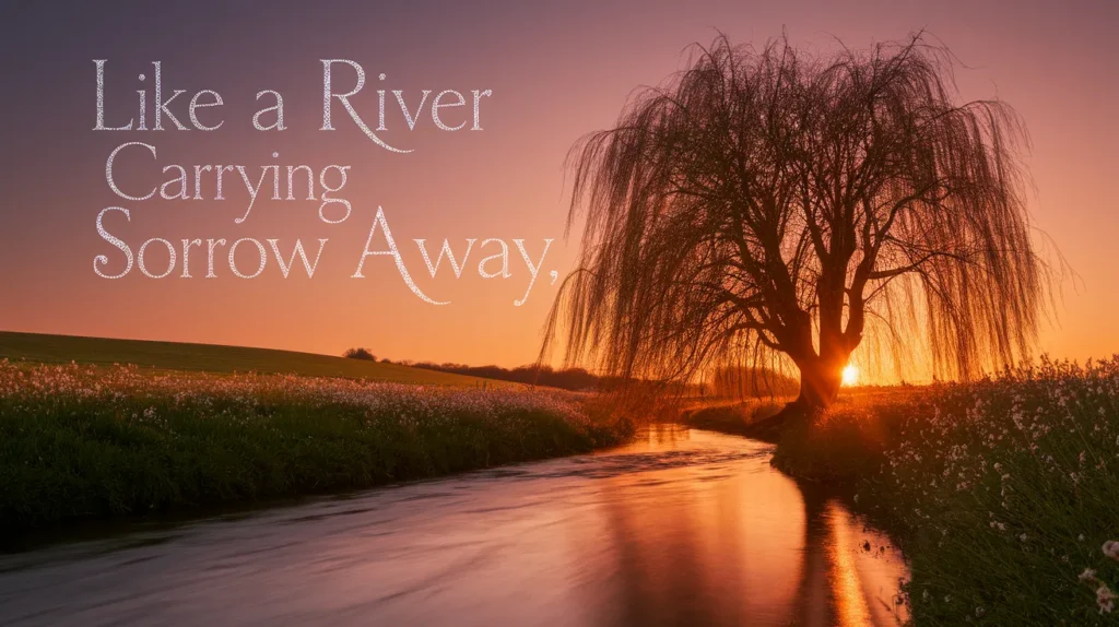 Like a river carrying sorrow away