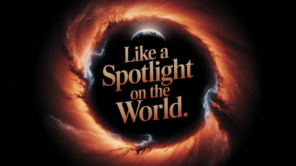 Like a spotlight on the world