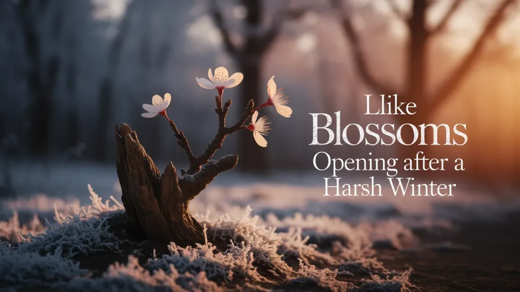Like blossoms opening after a harsh winter