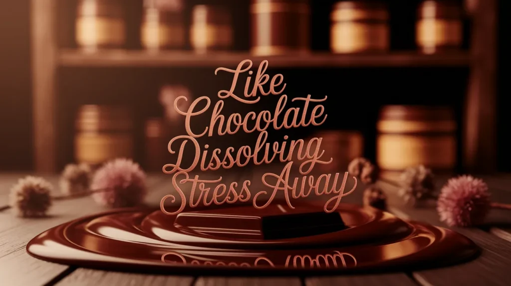 Like chocolate dissolving stress away