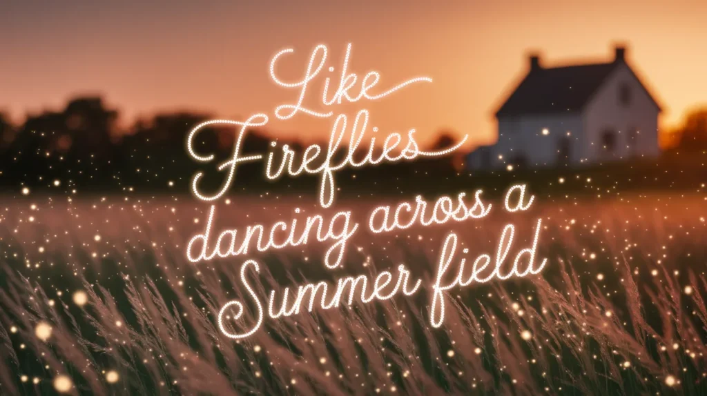 Like fireflies dancing across a summer field