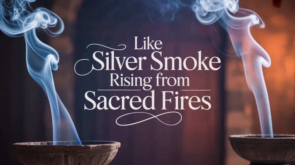 Like silver smoke rising from sacred fires