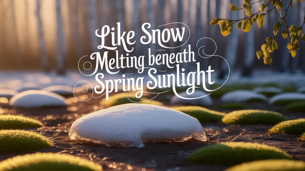 Like snow melting beneath spring sunlight