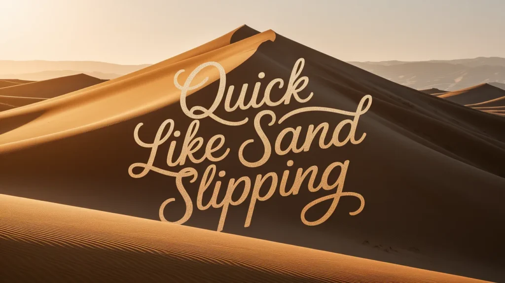 Quick like sand slipping